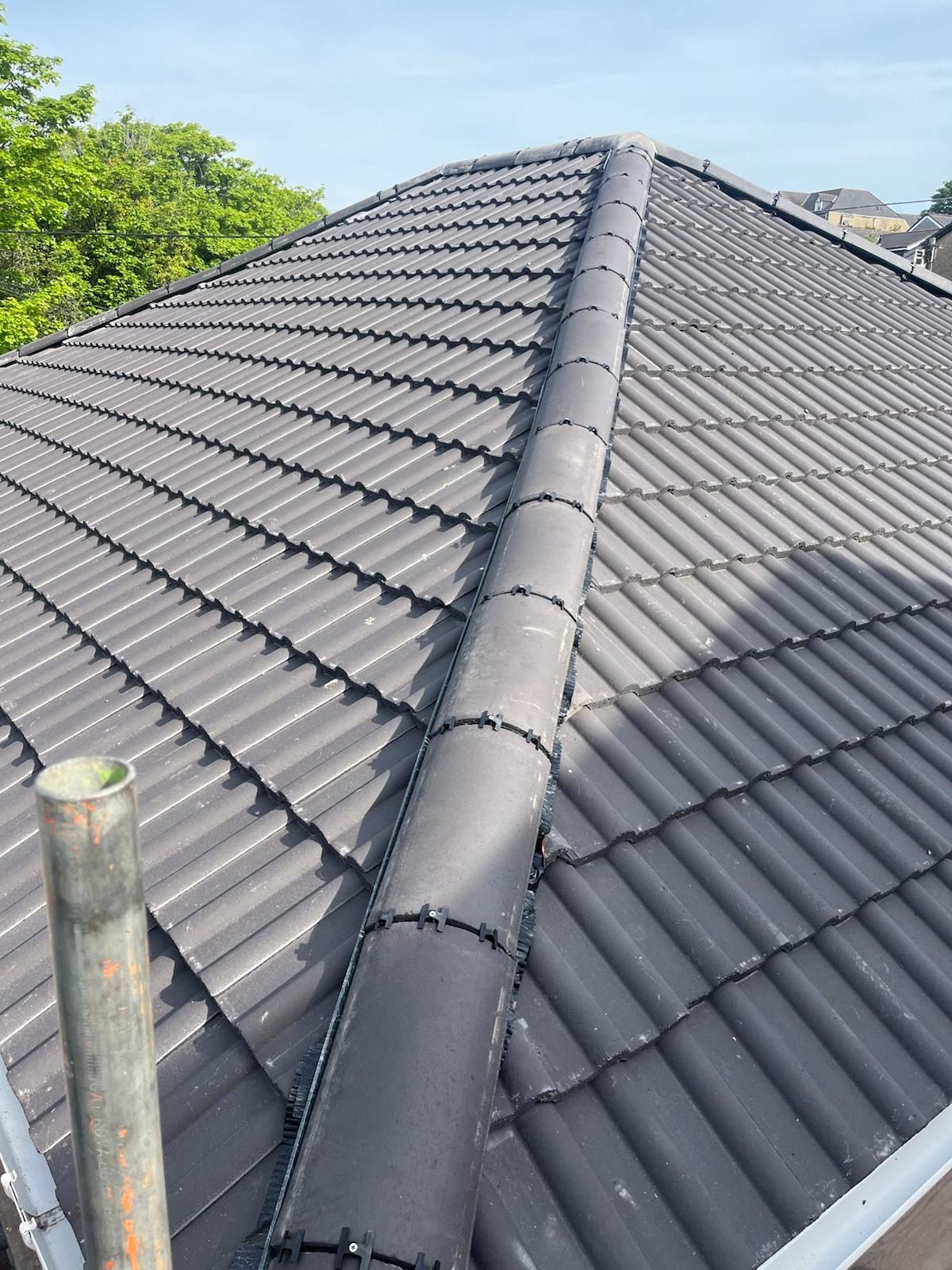 New tiled roof with dry ridge system on Balaclava Road, Merthyr Tydfil